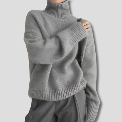 Women's Thick Wool Winter Sweater High Collar - VibreMode