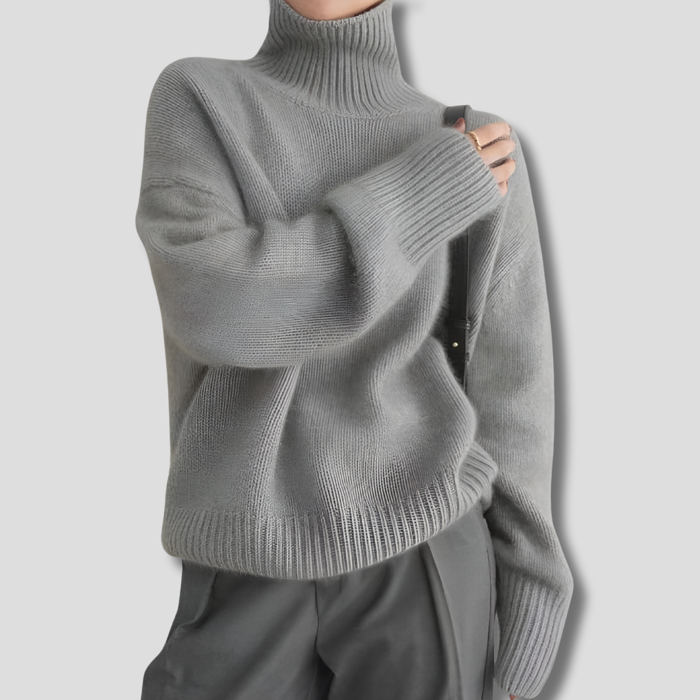 Women's Thick Wool Sweater High Collar - VibreMode