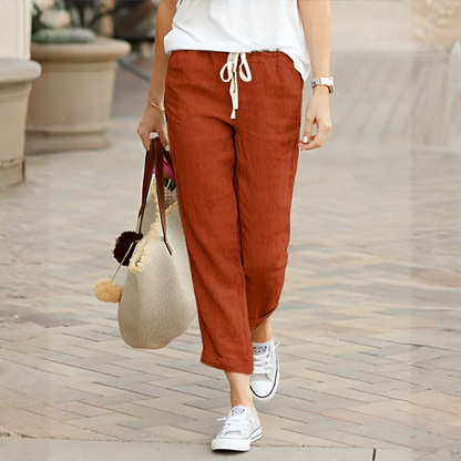 Women's Straight Leg Pants Elastic Waist