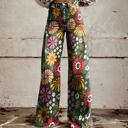 Women's Floral Print Long Pants