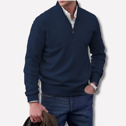 Men's Half-Zip Sweater Layered Style