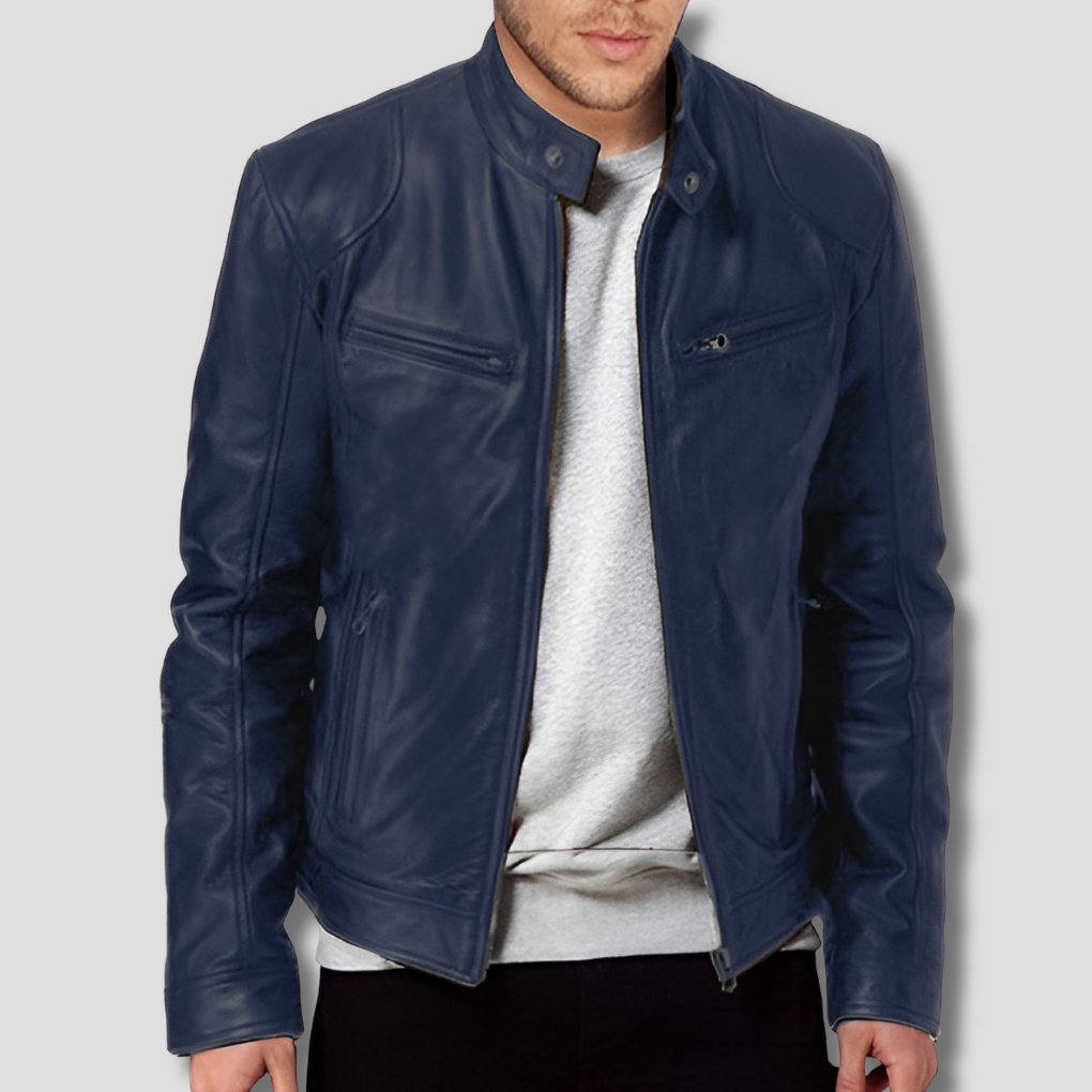 Men's Leather Jacket Elegant Design