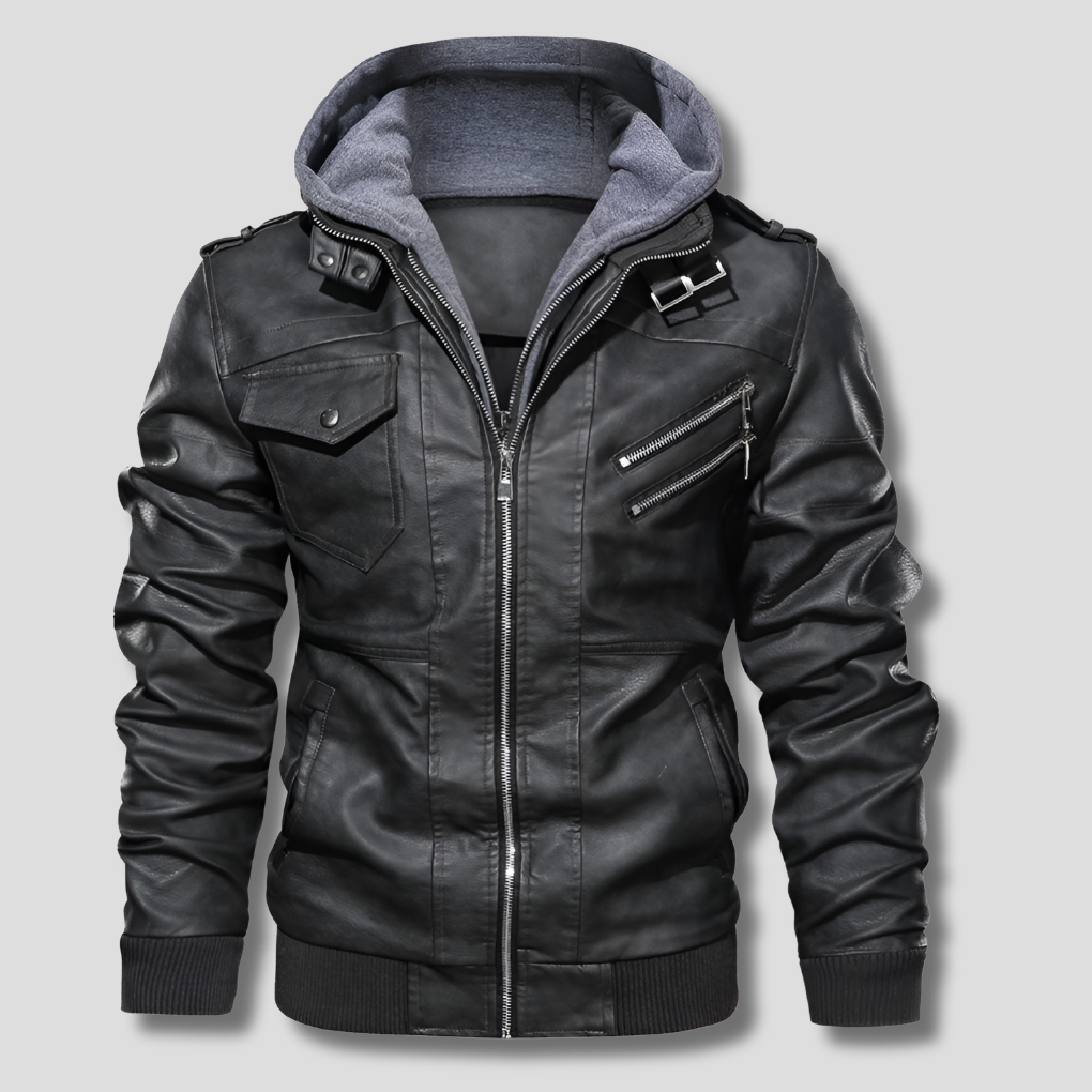 Men's Leather Jacket Everyday Style - VibreMode