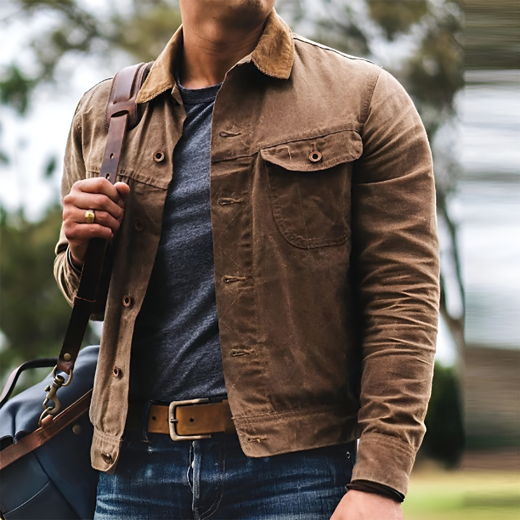 Men's Rugged Outdoor Jacket Button Front - VibreMode