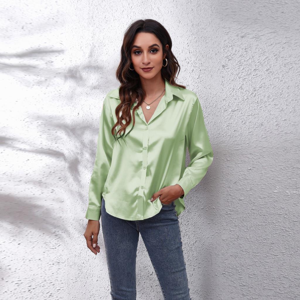 Comfortable Women's Relaxed Fit Satin Blouses
