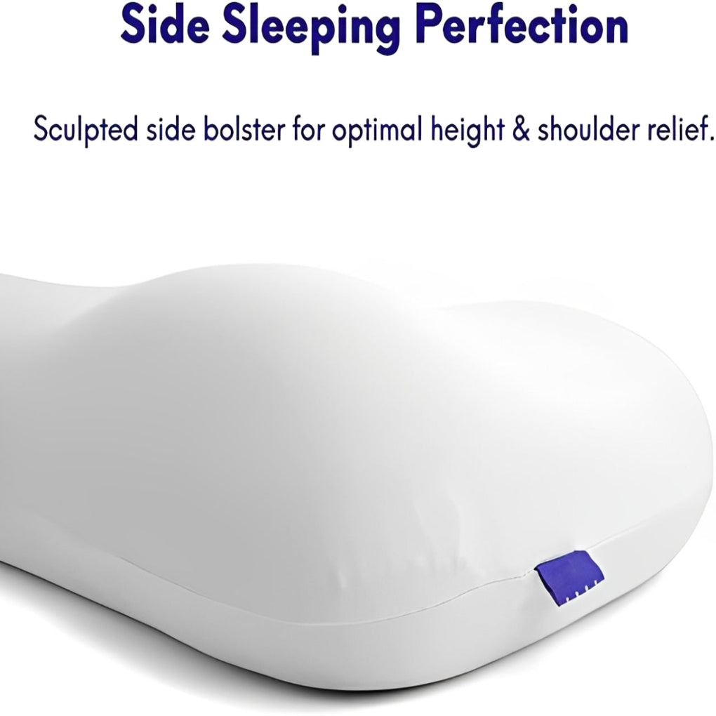 Contoured Memory Foam Travel Pillow For Side Sleepers - VibreMode