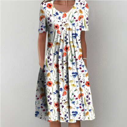 Women's Floral Ruffle Summer Dress - VibreMode