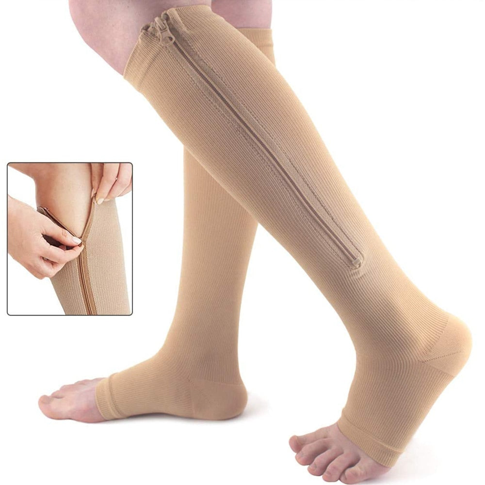 Support Stockings With Zipper For Tired Legs Relief - VibreMode