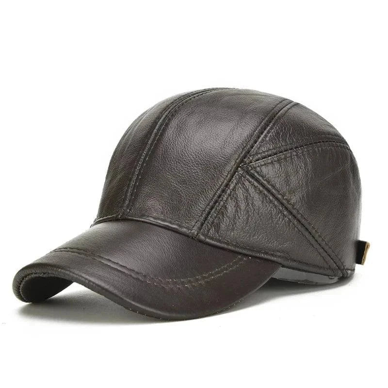 Men's Faux Leather Sports Cap