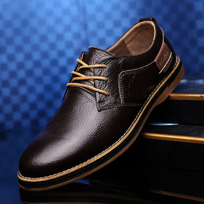 Men's Leather Oxford Shoes Classic Black - VibreMode
