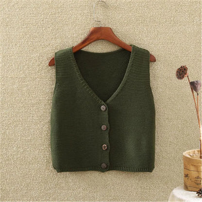 Women's Knit Button Vest