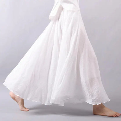 Lunara Women's Linen A-Line Skirt