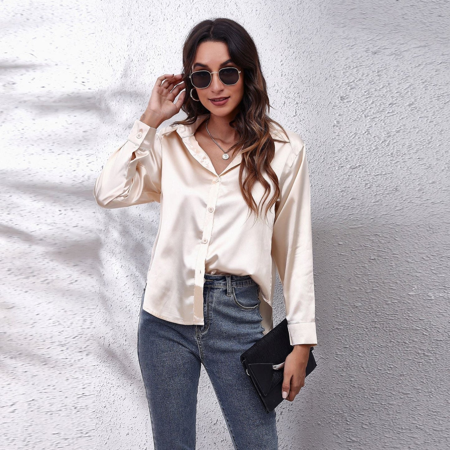 Comfortable Women's Relaxed Fit Satin Blouses