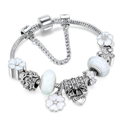 Electroplated Alloy Love Charm Bracelet