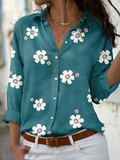 Pretty Flower Pattern Women's Blouse