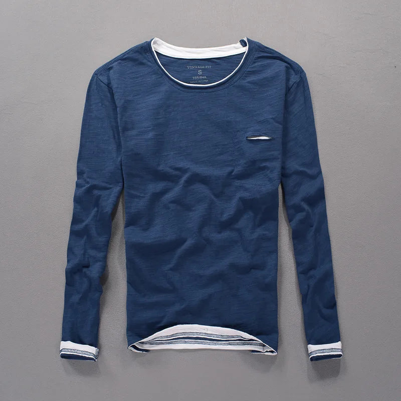 Men's Cotton Henley Shirt - VibreMode