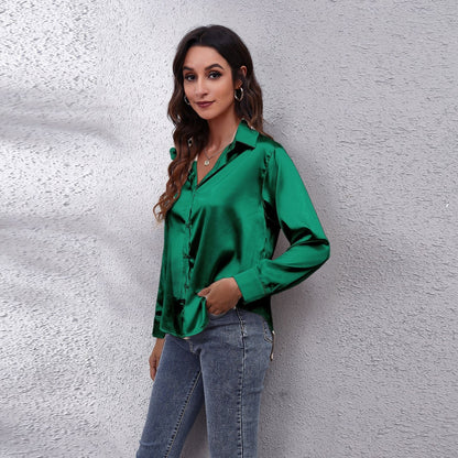 Comfortable Women's Relaxed Fit Satin Blouses