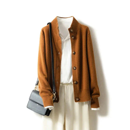 Women's Cashmere Cardigan Fine Knit - VibreMode
