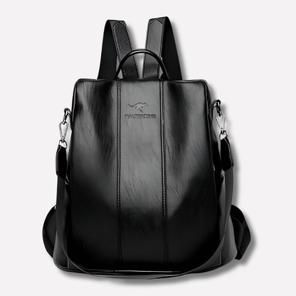 Women's Leather Anti-Theft Backpack Concealed Storage - VibreMode