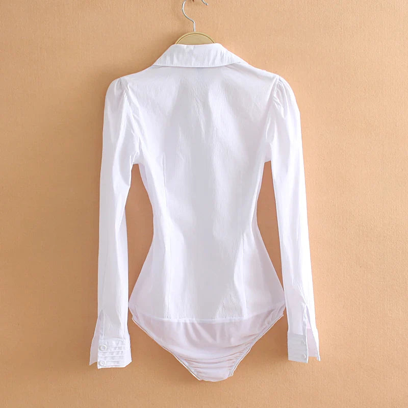 Women's Button Down Bodysuit Shirt