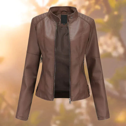 Women's Slim Fit Biker Leather Jacket