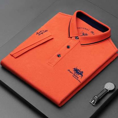 Men's Polo Shirt Casual Button Down Cotton