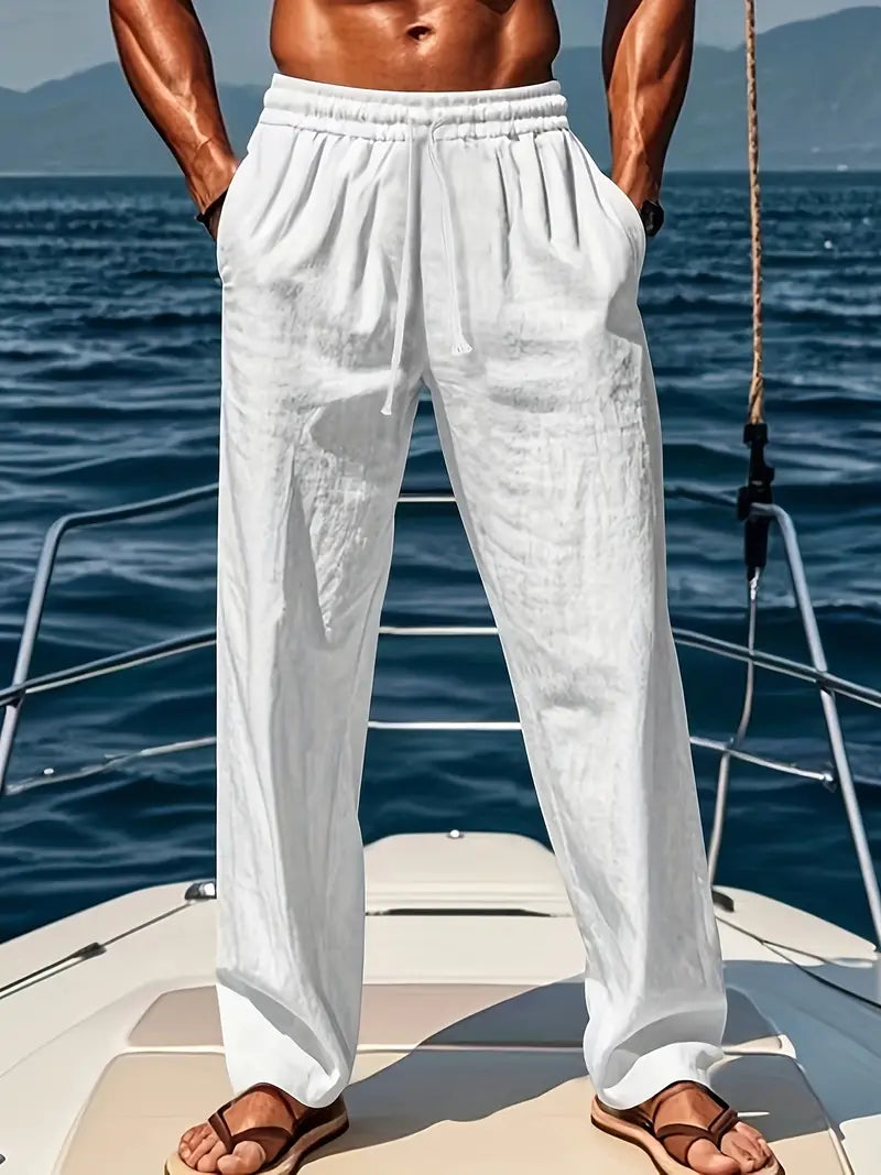 Men's Linen Trousers Loose Fit - VibreMode