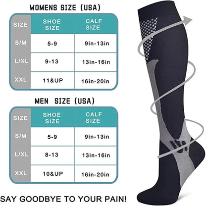 Knee High Compression Socks Support Varicose Veins Relief