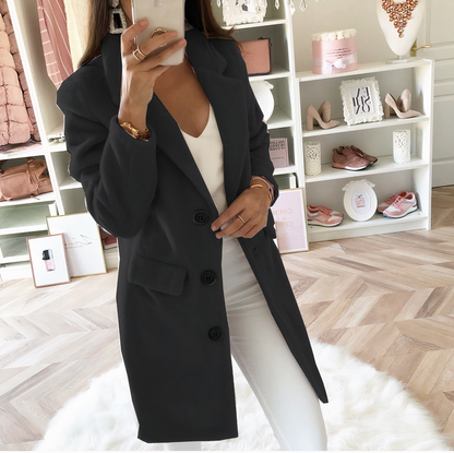 Women's Double Breasted Coat Button Front