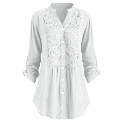 Feminine Ruffle Front Women Blouse