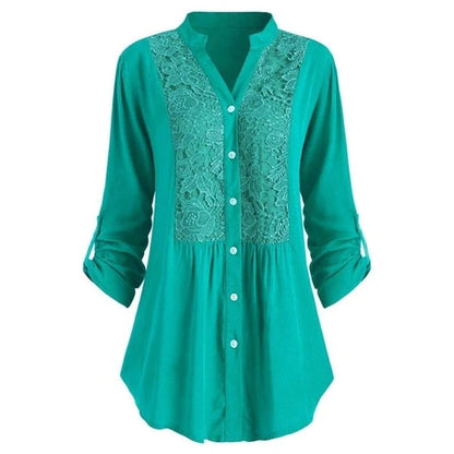 Feminine Ruffle Front Women Blouse