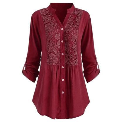 Feminine Ruffle Front Women Blouse