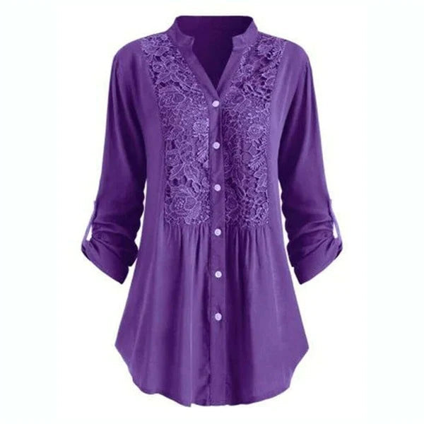 Feminine Ruffle Front Women Blouse