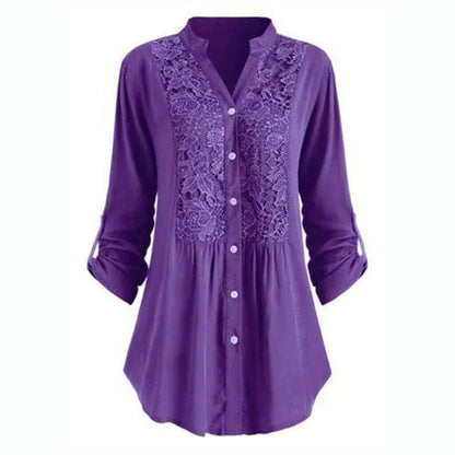 Feminine Ruffle Front Women Blouse