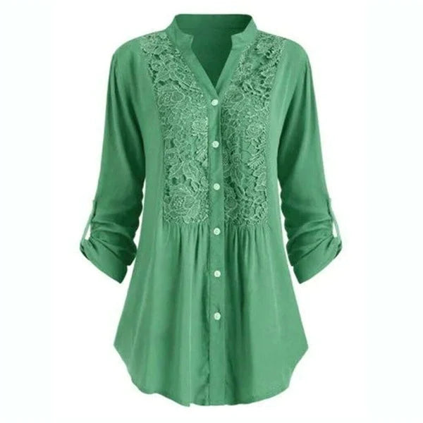 Feminine Ruffle Front Women Blouse