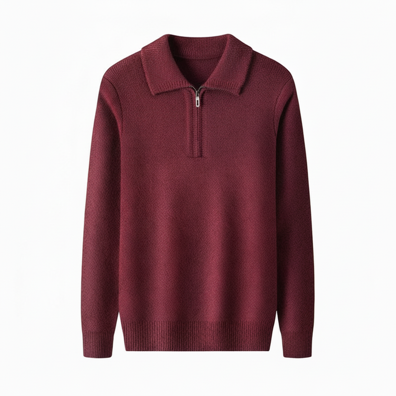 Men's Half-Zip Collared Sweater