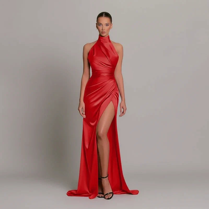 Women's Halter Maxi Dress Bodycon