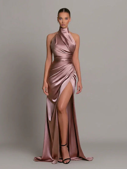 Women's Halter Maxi Dress Bodycon - VibreMode