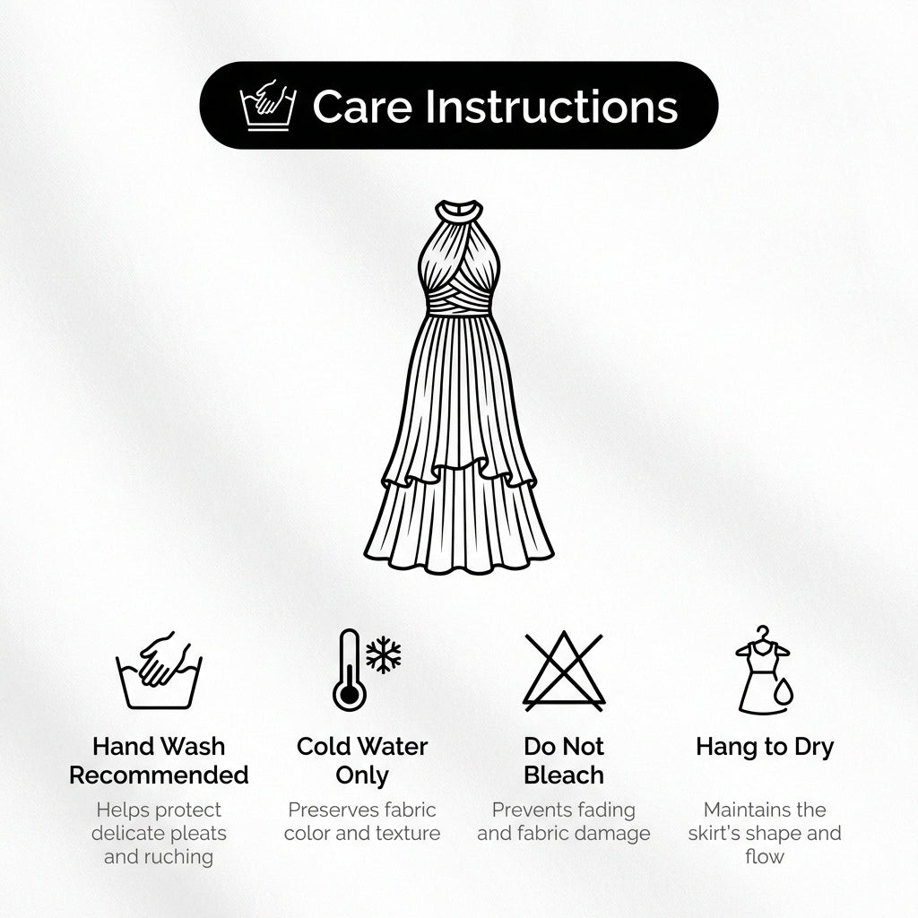 Women's Halter Maxi Dress Ruched Bodice Ruffled Skirt