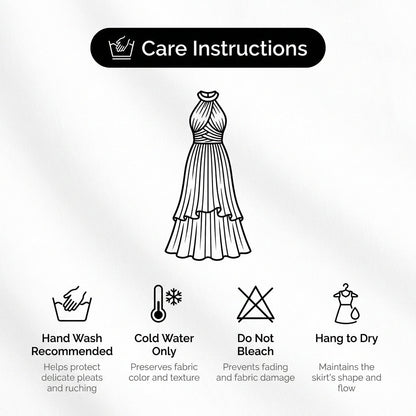 Women's Halter Maxi Dress Ruched Bodice Ruffled Skirt