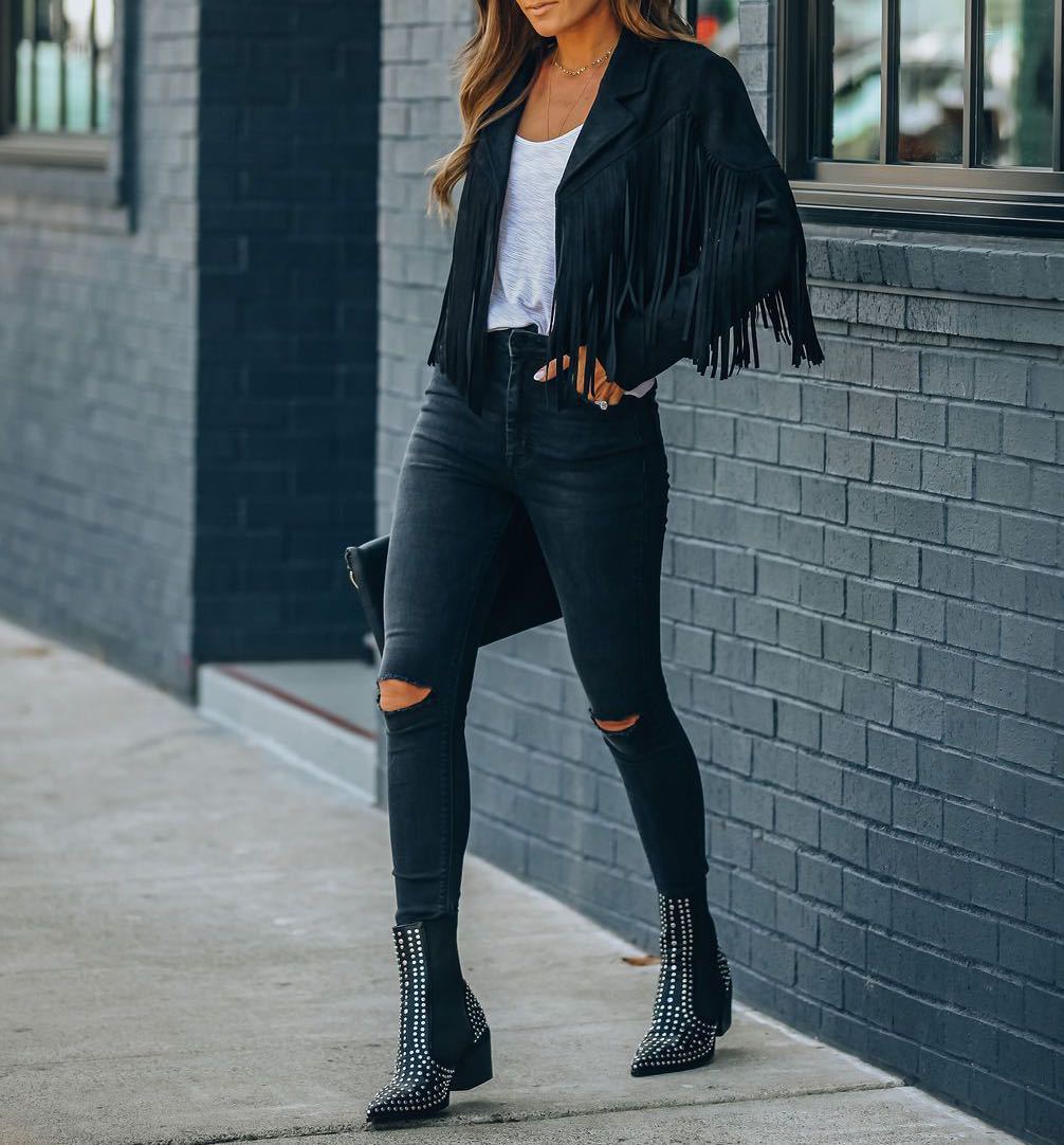 Chic Ladies Boho Fringe Jacket