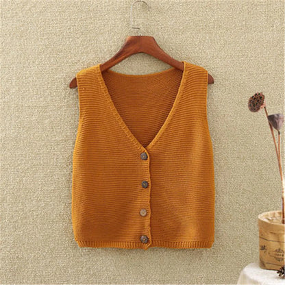 Women's Knit Button Vest