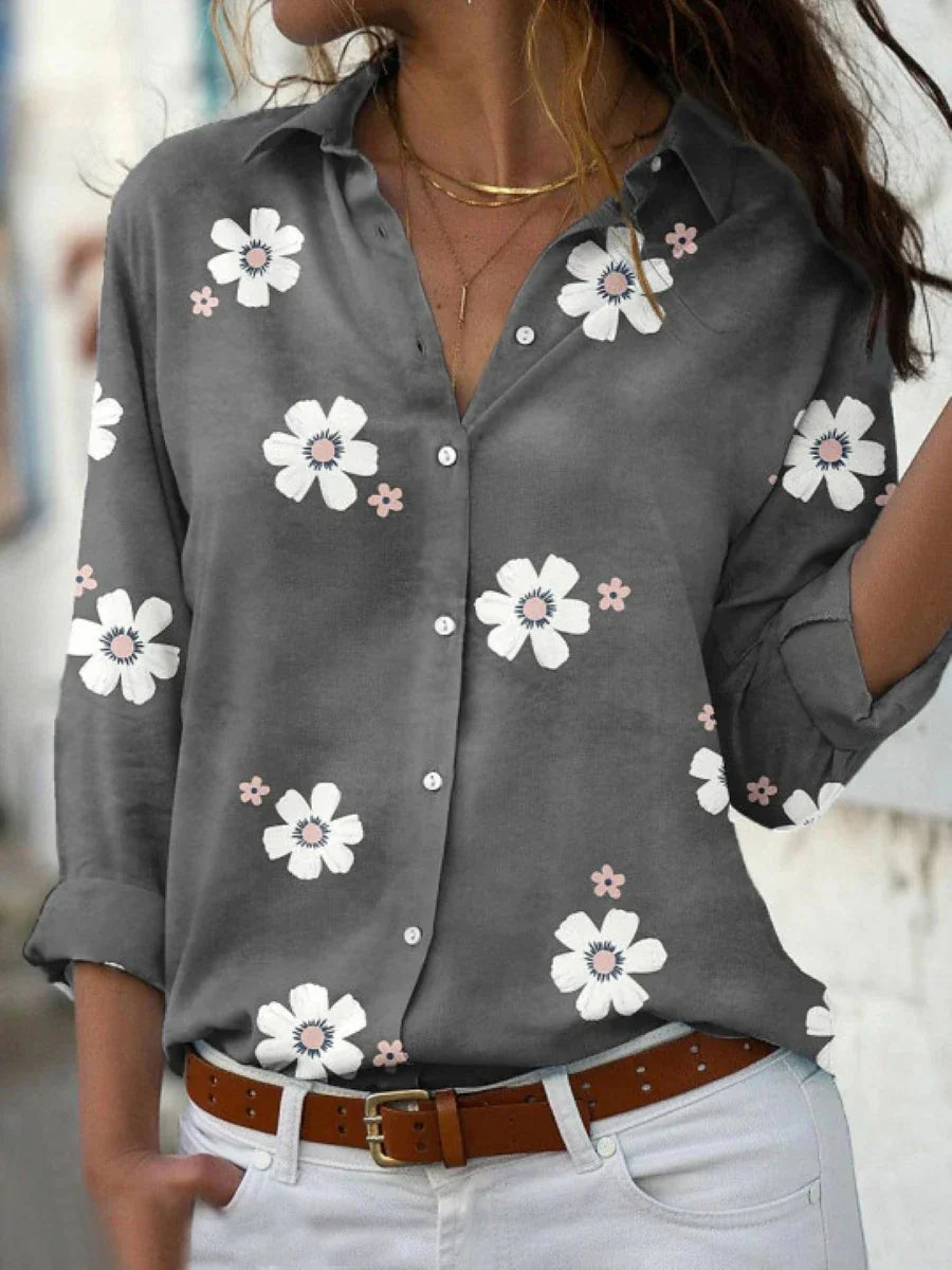 Pretty Flower Pattern Women's Blouse