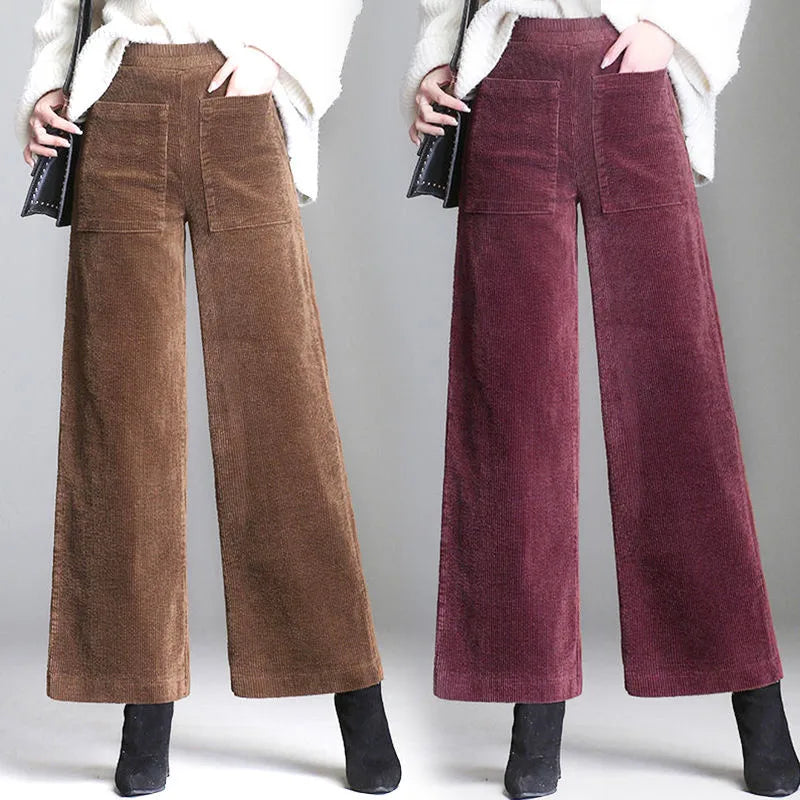 Rustic Textured Corduroy Trousers - VibreMode