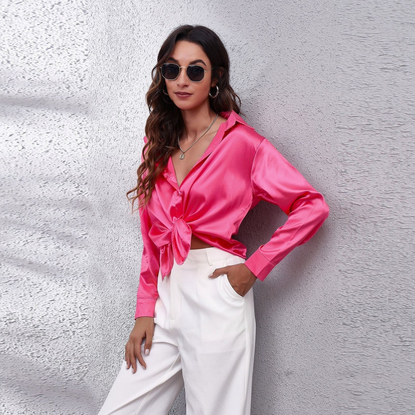 Comfortable Women's Relaxed Fit Satin Blouses