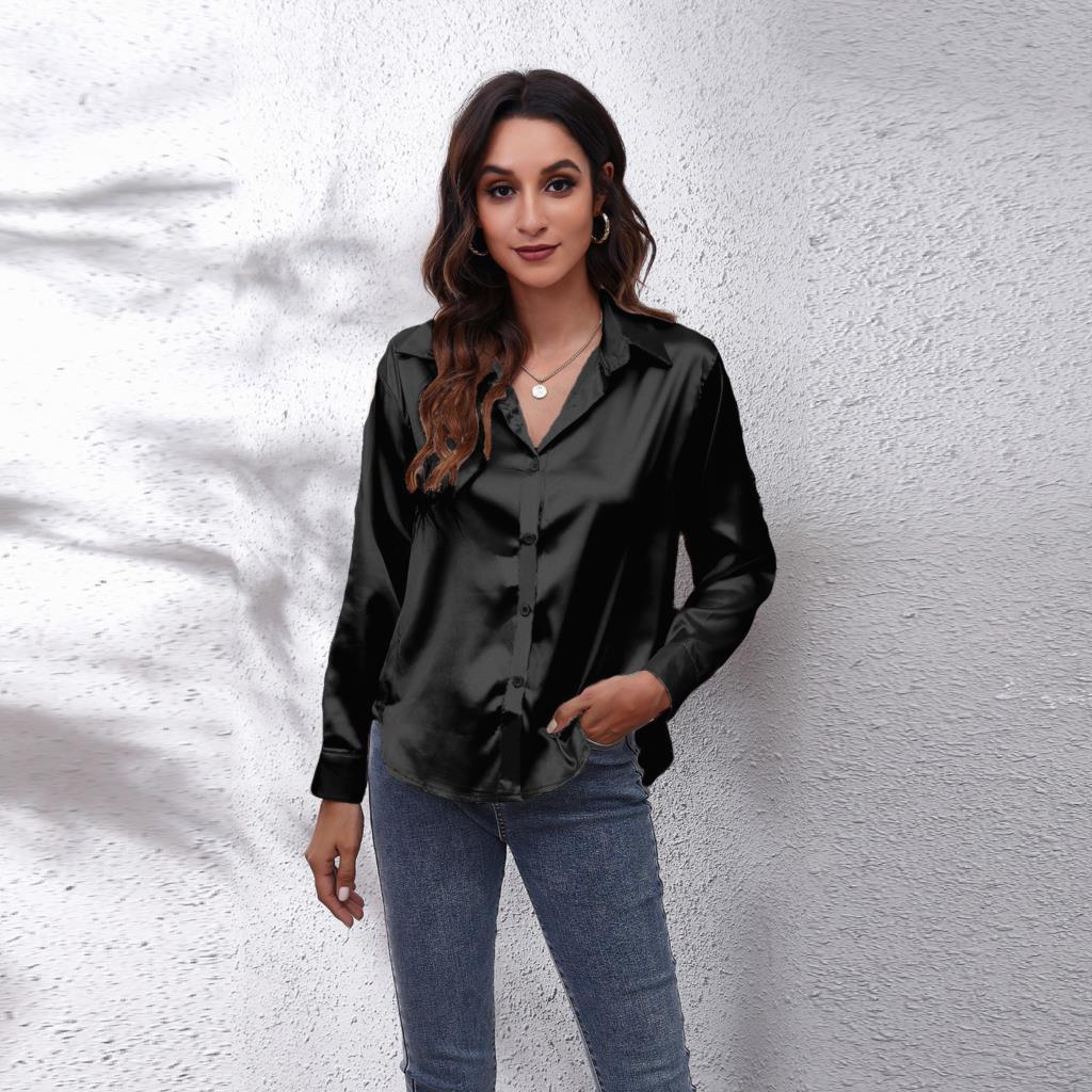 Comfortable Women's Relaxed Fit Satin Blouses