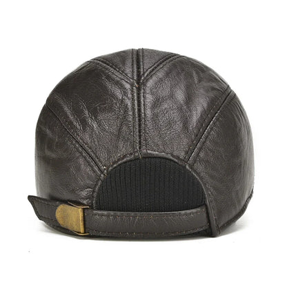 Authentic Brown Leather Baseball Cap