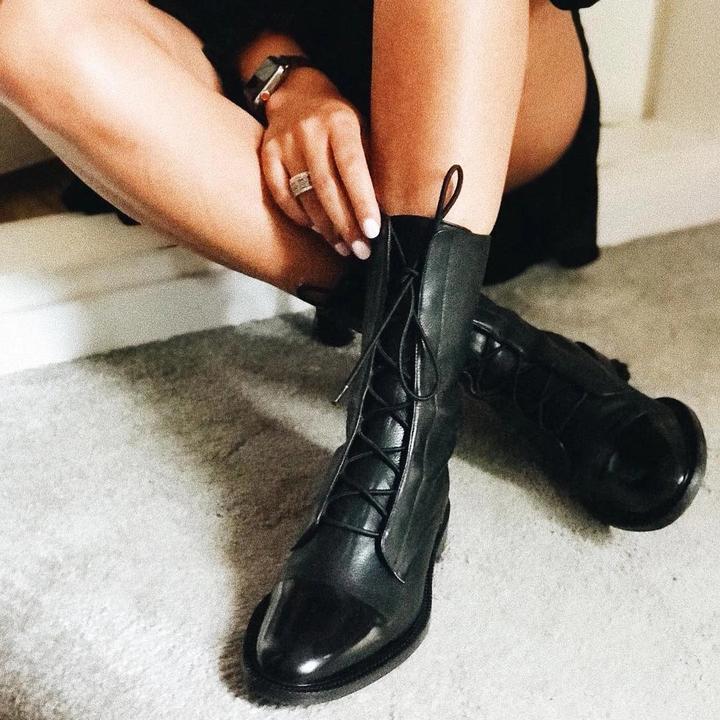 Women's Ankle Boots Lace Up Flat Heel - VibreMode