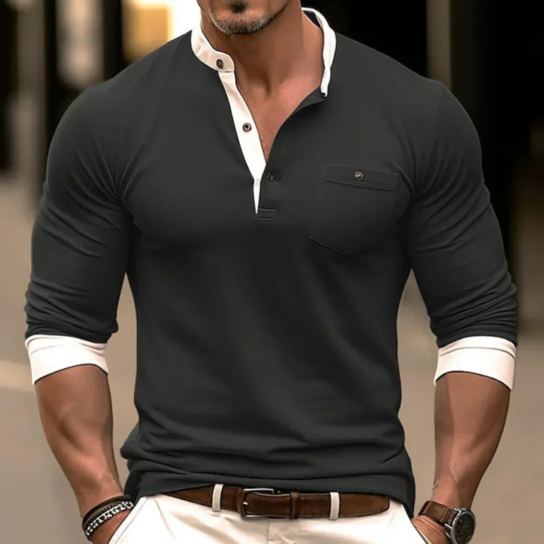 Men's Long Sleeve Shirt Cotton - VibreMode