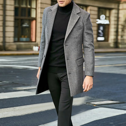 Warm Men's Classic Wool Winter Coat